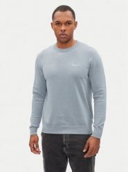 Pepe Jeans Sweter Essential PM702512 Błękitny Regular Fit. Niebieskie swetry męskie Pepe Jeans, m, bez wzorów, z bawełny, bez kołnierzyka, bez ramiączek. Za 159.99 zł.