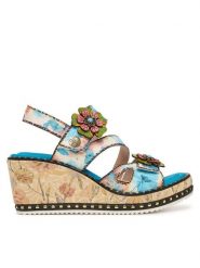 Laura Vita Sandały Ballon 09 Kolorowy. Sandały damskie Laura Vita, bez wzorów, ze skóry, bez obcasa, na koturnie, bez zapięcia. Za 429.99 zł.