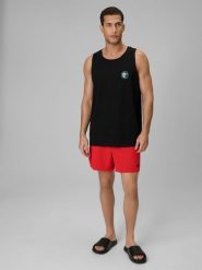 4F Spodenki plażowe boardshorty męskie - czerwone 3XL. Czerwone szorty męskie 4F, bez wzorów, z materiału. Za 59.99 zł.