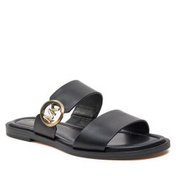 Klapki MICHAEL Michael Kors. Czarne klapki damskie MICHAEL Michael Kors, bez wzorów, bez obcasa, bez zapięcia. Za 499.99 zł.