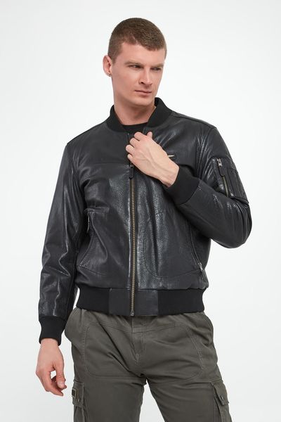 Kurtka męska bomberka skórzana AERONAUTICA MILITARE. Kurtki męskie Aeronautica Militare, m, bez wzorów, bez kaptura. W wyprzedaży za 2,365.30 zł.