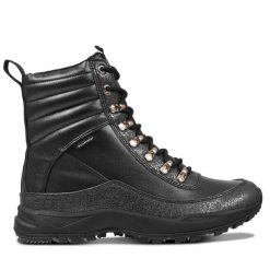 Botki Luhta. Czarne botki damskie Luhta, bez wzorów, bez obcasa, na płaskiej podeszwie, bez zapięcia. Za 339.99 zł.