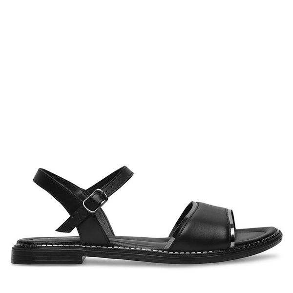 Sandały Lasocki. Czarne sandały damskie Lasocki, bez wzorów, bez obcasa, na płaskiej podeszwie, bez zapięcia. Za 129.99 zł.