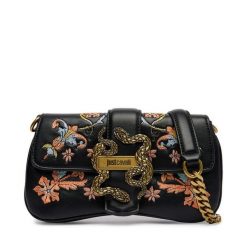 Torebka Just Cavalli. Czarne torebki wizytowe damskie Just Cavalli, bez wzorów, bez dodatków. Za 829.99 zł.