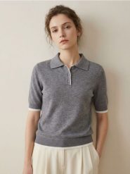 Wiskozowy sweter z kołnierzykiem - szary. Szare swetry nierozpinane damskie Sinsay, l, bez wzorów, z wiskozy, bez kołnierzyka, bez ramiączek. Za 39.99 zł.