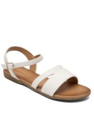 Clara Barson Sandały SIGGY WS2515-01 Biały. Białe sandały damskie Clara Barson, bez wzorów, z syntetyku, bez obcasa, na płaskiej podeszwie, bez zapięcia. Za 79.99 zł.