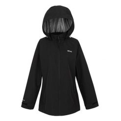 Kurtka Wodoodporna Damska Daysha II. Czarne kurtki sportowe damskie Regatta, xl, bez wzorów, bez ramiączek, bez kaptura, trekkingowe. Za 208.99 zł.