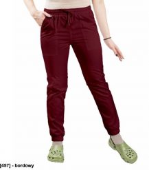 Visent SPODNIE DAMSKIE JOGGERY SPODNIE MEDYCZNE bordowy XL. Czerwone spodnie dresowe damskie Visent, bez wzorów, sportowe. Za 69.99 zł.