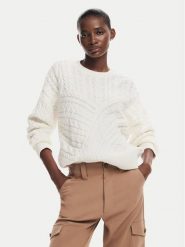 Desigual Sweter Exeter 24WWJF74 Écru Regular Fit. Swetry nierozpinane damskie Desigual, l, bez wzorów, z bawełny, bez kołnierzyka, bez ramiączek. Za 239.99 zł.