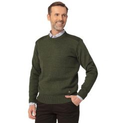 Sweter myśliwski męski Tagart Carlos 2 z zamszowymi obszyciami. Zielone swetry męskie tagart, m, bez wzorów, z zamszu, sportowe, bez kołnierzyka, bez ramiączek. Za 349.00 zł.