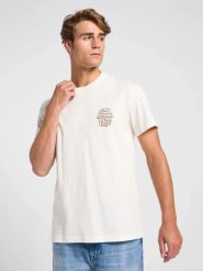 MESKA KOSZULKA LEE RELAXED TEE ECRU 112364544. T-shirty męskie Lee, l, bez wzorów, bez kołnierzyka, bez ramiączek. Za 79.99 zł.