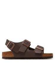 Birkenstock Sandały Milano 034703 Brązowy. Brązowe sandały męskie Birkenstock, bez wzorów, ze skóry, bez zapięcia. Za 449.99 zł.