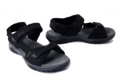 JOSEF SEIBEL 57202 TE10 100 schwarz, sandały męskie. Czarne sandały męskie Josef Seibel, na lato, bez wzorów, ze skóry, bez zapięcia. Za 254.92 zł.