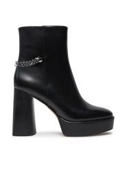 MICHAEL Michael Kors Botki Carlisle Leather Platform Boot 40F4CLME1L Czarny. Czarne botki damskie MICHAEL Michael Kors, bez wzorów, ze skóry, bez obcasa, na słupku, bez zapięcia. Za 779.99 zł.