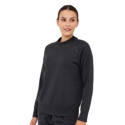 Bluza damska wełniana Brubeck OUTDOOR MERINO. Zielone bluzy damskie Brubeck, l, bez wzorów, z elastanu, sportowe, bez ramiączek, bez kaptura. Za 249.00 zł.