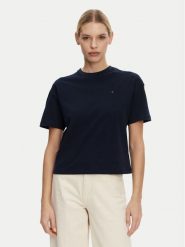 Tommy Hilfiger T-Shirt UW0UW05763 Granatowy Regular Fit. Niebieskie t-shirty damskie Tommy Hilfiger, xs, bez wzorów, z bawełny, bez kołnierzyka, bez ramiączek. Za 109.99 zł.