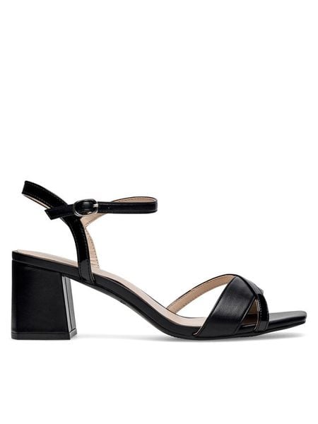 Clara Barson Sandały WYL3662-1 Czarny. Czarne sandały damskie Clara Barson, bez wzorów, z syntetyku, bez obcasa, na słupku, bez zapięcia. Za 119.99 zł.