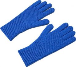 Hurtel Rękawiczki z dzianiny do telefonu z wycięciem na palce unisex niebieskie HURTEL. Niebieskie rękawiczki męskie Hurtel, bez wzorów, z dzianiny. Za 23.60 zł.
