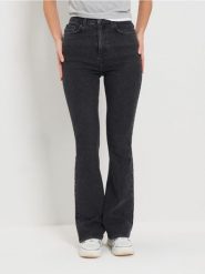 Jeansy flare z efektem sprania - szary. Szare jeansy damskie Sinsay, bez wzorów, z jeansu. Za 69.99 zł.