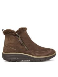 Skechers Botki Easy Going 167862/CHOC Brązowy. Brązowe botki damskie Skechers, bez wzorów, ze skóry, bez obcasa, na płaskiej podeszwie, bez zapięcia. Za 261.99 zł.