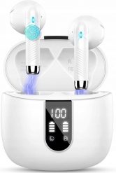 Słuchawki Bezprzewodowe douszne przenośne Bluetooth V5.4 Drsaec J55 Białe. Białe słuchawki bezprzewodowe NoName. Za 45.00 zł.