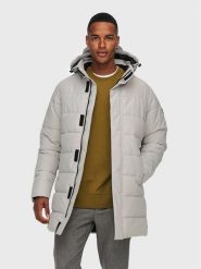 Only & Sons Płaszcz zimowy Carl Long 22020156 Szary Regular Fit. Szare płaszcze męskie Only & Sons, na zimę, m, bez wzorów, z syntetyku, bez kołnierzyka, bez kaptura. Za 299.99 zł.