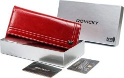Rovicky Duży, elegancki portfel damski z naturalnej skóry bawolej, RFID - Rovicky Nie dotyczy. Portfele damskie ROVICKY, ze skóry. Za 185.42 zł.