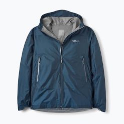 Kurtka przeciwdeszczowa męska Rab Phantom Mountain. Niebieskie kurtki męskie RAB, l, bez wzorów, z materiału, eleganckie, bez kaptura. Za 739.99 zł.