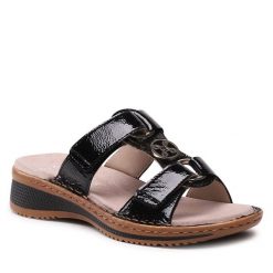 Klapki Ara. Czarne klapki damskie Ara, bez wzorów, bez obcasa, bez zapięcia. Za 339.99 zł.