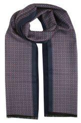 Elegancki Szalik Bawełniany - Alties - Drobny Wzór Geometryczny. Niebieskie szaliki męskie Alties, bez wzorów, z bawełny. Za 99.00 zł.