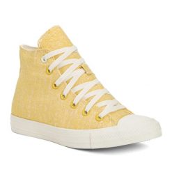Trampki damskie Converse Chuck Taylor All Star Hi. Żółte trampki i tenisówki damskie Converse, bez wzorów, bez zapięcia. Za 229.99 zł.
