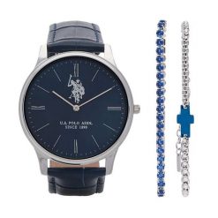 Zestaw zegarek i bransoletka U.S. Polo Assn. Niebieskie zegarki damskie U.S. Polo Assn. Za 549.99 zł.