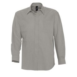 Męska Koszula Oxford Z Długim Rękawem. Szare koszule męskie SOL'S, m, bez wzorów, casualowe, bez kołnierzyka, bez ramiączek. Za 175.99 zł.