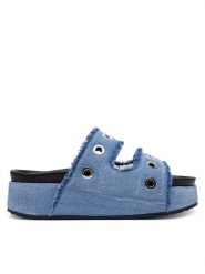 Inuikii Klapki Jeans Studos 70103-150 506 Granatowy. Niebieskie klapki damskie Inuikii, bez wzorów, z jeansu, bez obcasa, bez zapięcia. Za 759.99 zł.