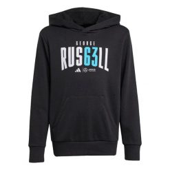 Bluza z kapturem Mercedes - AMG Petronas Formula One Team George Russell. Czarne bluzy damskie Adidas, m, bez wzorów, z kapturem, na jogę i pilates. Za 259.00 zł.