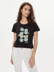 Liu Jo T-Shirt MA4393 J5003 Czarny Regular Fit. Czarne t-shirty damskie Liu Jo, xs, bez wzorów, z bawełny, bez kołnierzyka, bez ramiączek. Za 539.99 zł.
