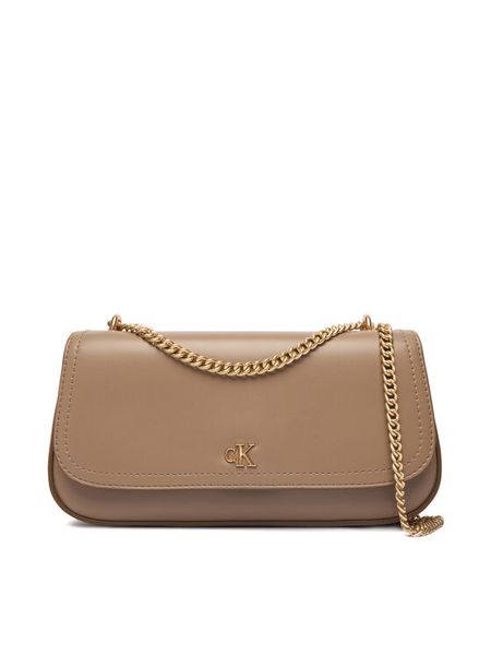 Calvin Klein Torebka Ck Convertible Chain Small Bag LV04F3172G Beżowy. Brązowe torebki do ręki damskie Calvin Klein, bez wzorów, ze skóry, bez dodatków. Za 529.99 zł.