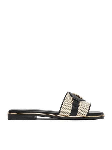 Nine West Klapki CEO-6165-32 Czarny. Czarne klapki damskie Nine West, bez wzorów, z materiału, bez obcasa, bez zapięcia. Za 127.99 zł.