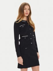 Motivi Kardigan M4566100874N Czarny Regular Fit. Czarne kardigany damskie Motivi, m, bez wzorów, z wiskozy, bez kołnierzyka. Za 219.99 zł.