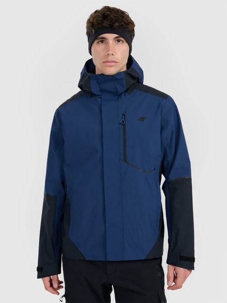 4F Kurtka trekkingowa membrana 10000 męska - granatowa S. Niebieskie kurtki męskie 4F, m, bez wzorów, bez kaptura. Za 399.99 zł.