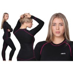 Bielizna termoaktywna damska Ice-Q Smart Woman Black/Violet. Czarna bielizna sportowa damska ICE-Q, xl, bez wzorów. W wyprzedaży za 129.99 zł.