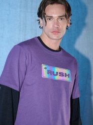 4F T-shirt regular z nadrukiem męski - fioletowa XL. Fioletowe t-shirty męskie 4F, l, bez wzorów, z materiału, bez kołnierzyka, bez ramiączek. Za 89.99 zł.