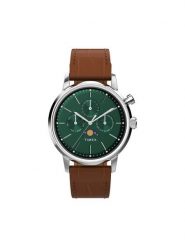 Timex Zegarek Marlin TW2W51000 Brązowy. Brązowe, analogowe zegarki męskie Timex, bez wzorów. Za 709.99 zł.