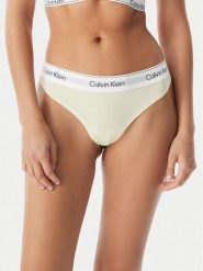 Calvin Klein Underwear Stringi LV00QF8518 Kremowy. Białe majtki damskie Calvin Klein Underwear, z bawełny. Za 99.99 zł.