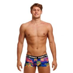 Bokserki męskie Funky Trunks Underwear Trunks Palm A Lot. Niebieskie bokserki męskie Funky Trunks, bez wzorów. Za 110.69 zł.