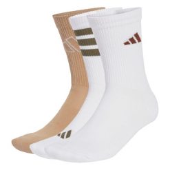 Skarpety Logo 3 Pairs. Białe buty sportowe męskie Adidas, bez wzorów, z materiału. Za 64.95 zł.