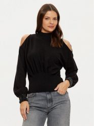 Guess Sweter W5RR02 Z2ZK2 Czarny Regular Fit. Czarne swetry nierozpinane damskie Guess, xl, z aplikacjami, z syntetyku, bez kołnierzyka, bez ramiączek. Za 269.99 zł.