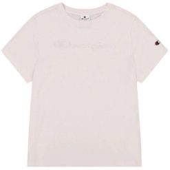 Damska Koszulka. Czerwone bluzki damskie Champion, bez wzorów, sportowe, bez kołnierzyka, bez ramiączek. Za 131.99 zł.