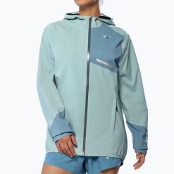 Kurtka do biegania damska Mizuno Waterproof 20K ER. Niebieskie kurtki sportowe damskie Mizuno, m, bez wzorów, z materiału, bez ramiączek, bez kaptura, do biegania. Za 399.99 zł.