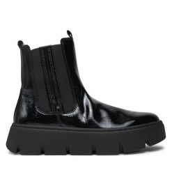 Botki Gabor. Czarne botki damskie Gabor, bez wzorów, bez obcasa, na płaskiej podeszwie, bez zapięcia. Za 709.99 zł.